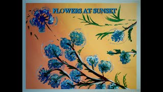 easy beginners painting sunset tutorial flowers