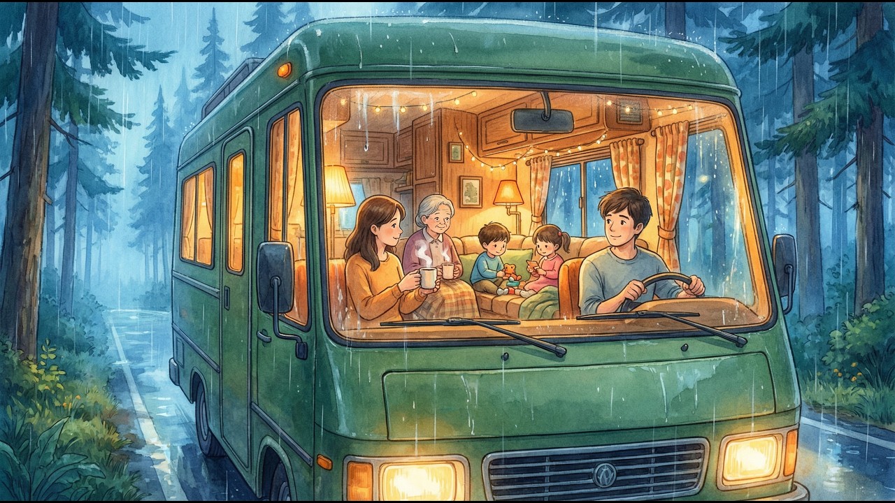 A Rainy Day in Our Mobile Home Together I Slow Moments I Ghibli Style ...