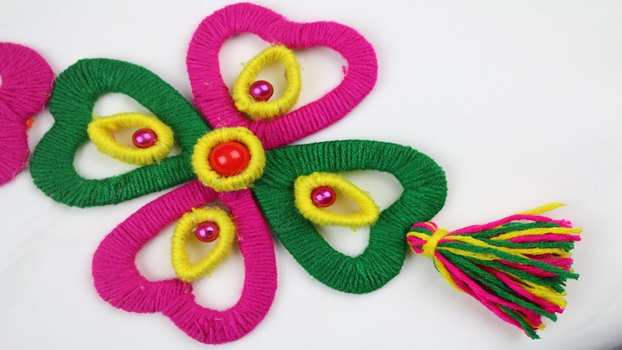 How to Make Beautiful Woolen Door Hanging Toran Woolen Craft Idea