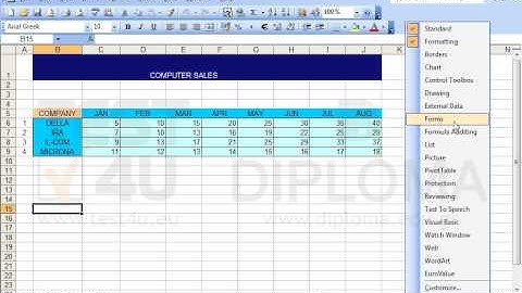 Display the Formatting toolbar and the Forms toolbar. Make sure that the Forms toolbar is a...