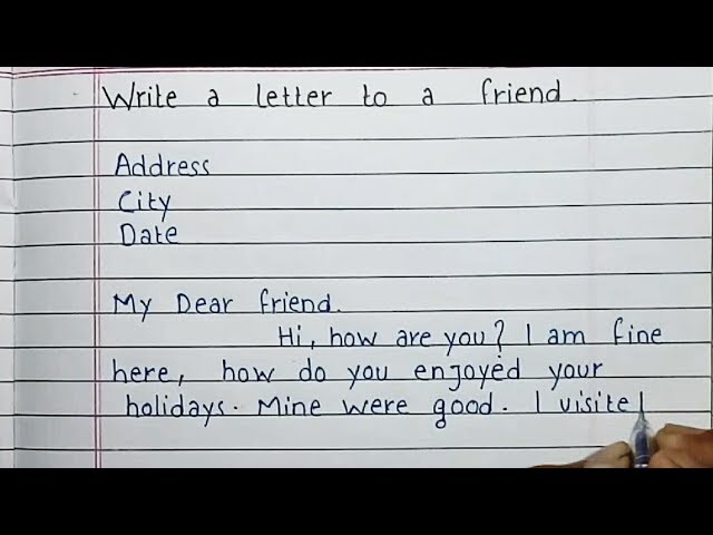 How To Write A Letter To Friend | Vacation | Friendly Letter - Youtube