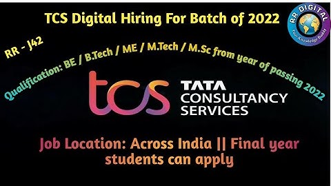 TCS Digital Hiring for batch of 2022 | TCS jobs for freshers 2022 | TCS recruitment 2022