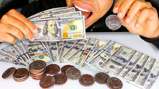 ASMR EDIBLE MONEY MUKBANG PRANK 100 DOLLAR BILLS EATING CASH AND COINS *CHOCOLATE* NO TALKING JERRY