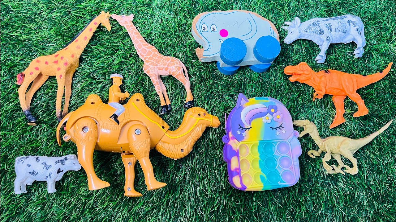 3 Minutes satisfying with unboxing toys magic box giraffe camel T-rex ...
