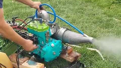 Kawasaki 750 big pin test cart with a Westcoast pipe and Mikuni dual 40mm carbs.