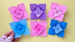 【折り紙】花・アジサイ／【Origami】Flowers, Hydrangea