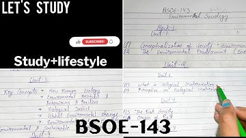 BSOE-143//Important questions of BSOE-143//Environmental sociology/Important topics#ignou#education
