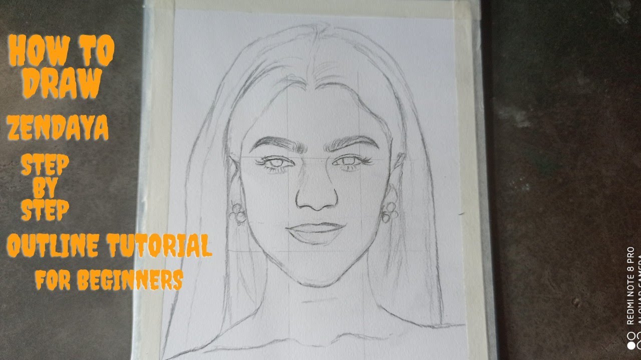 How to Draw Zendaya Step by Step Outline Tutorial for Beginners - YouTube