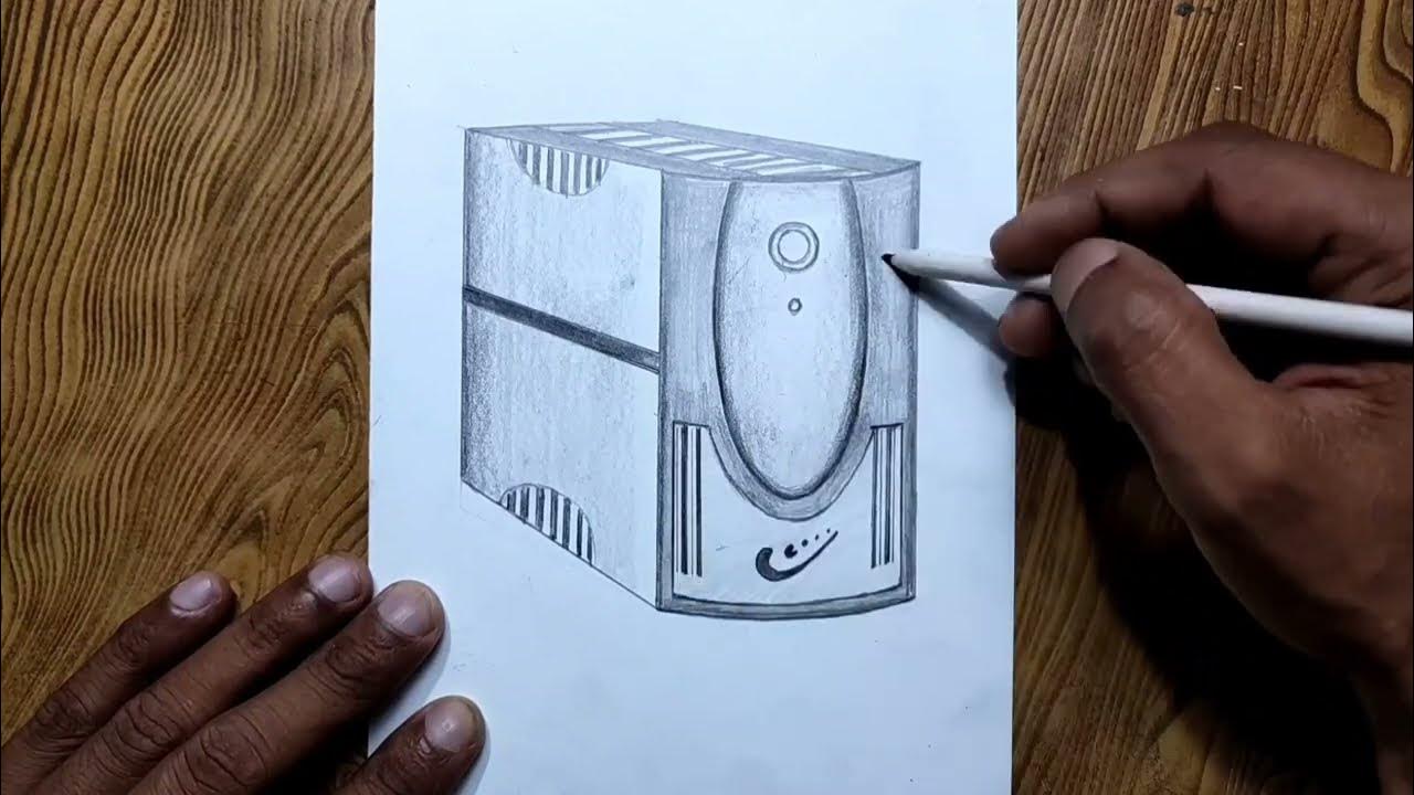 Easy way to draw Computer UPS step by step/ UPS drawing/ Computer parts