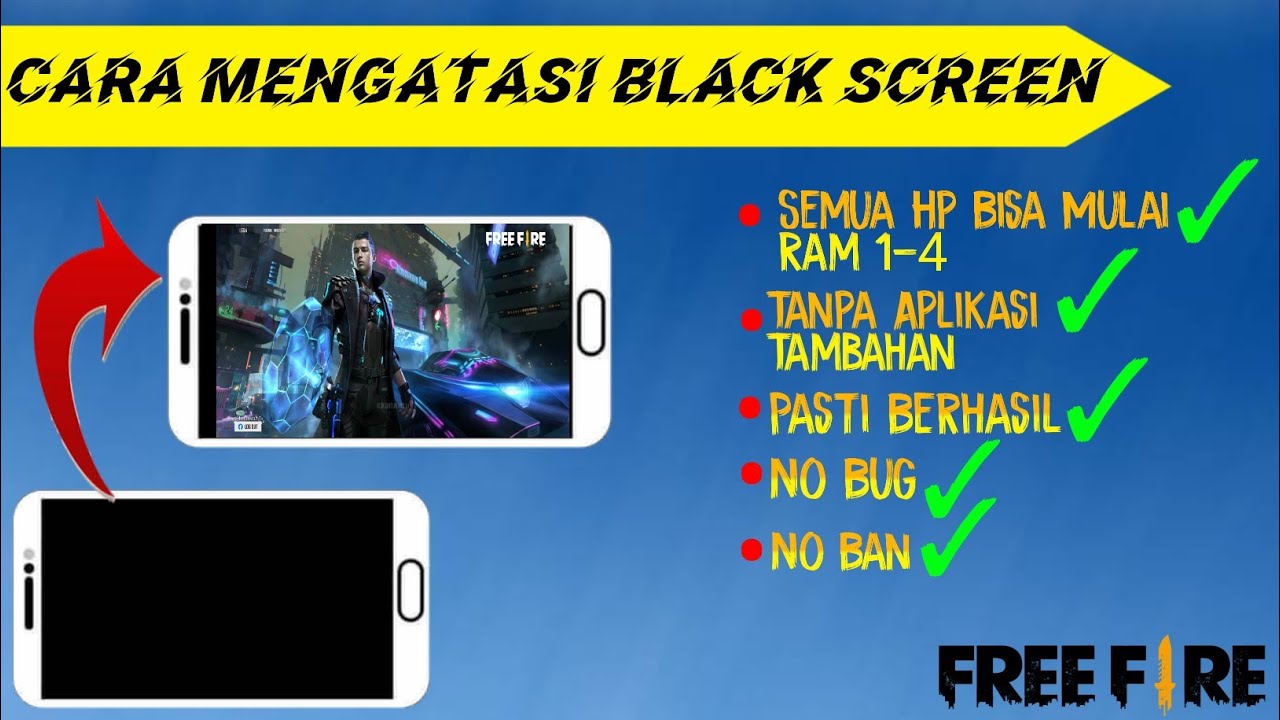 Cara mengatasi login free fire screen berwarna hitam,mudah dan pasti