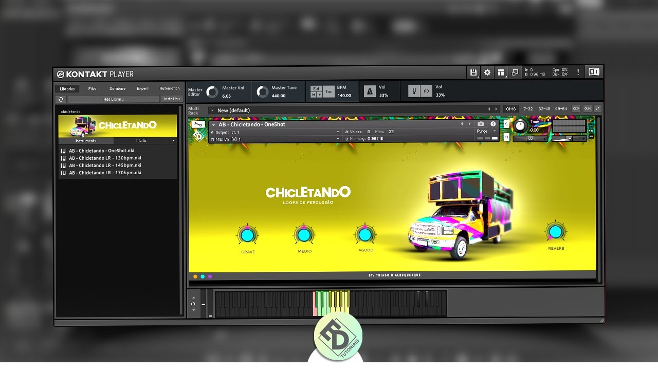 Biblioteca Percussão Chicletando Loops Kontakt + Pacote Wave