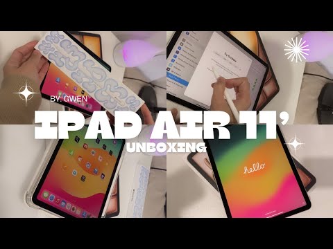 iPAD AIR 11’ M2 chip 125gb [UNBOXING] ✨starlight 🎀 quick customisation