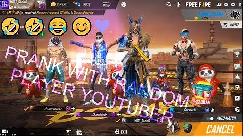 Prank On Random Player || Random Prank With Youtuber || Random Player Challenged me 2 Vs 2  ||