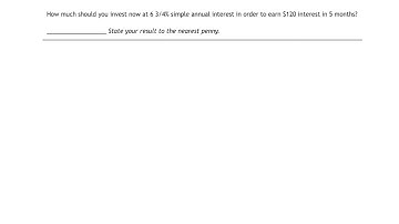 MyOpenMath - Simple Interest - Solve for Principal