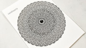 How to draw Mandala Art for Beginners |  Easy Mandala Drawing | StepbyStep | Doodle Art #vanithaarts