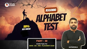 REASONING | ALPHABET TEST | PART III