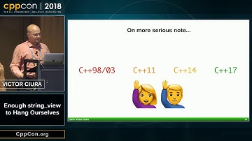 CppCon 2018: Victor Ciura “Enough string_view to Hang Ourselves”
