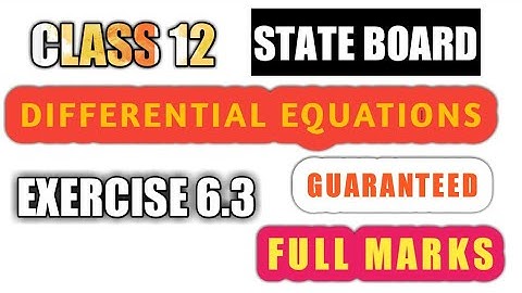 #Differential Equations,  #Exercise 6.3//,  #question 1