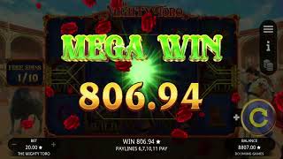 The Mighty Toro Booming Games Online Slot Mega Win 