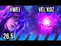 HWEI vs VEL'KOZ (MID) | Good KDA: 13/1/7 | EUW Master | 26.5