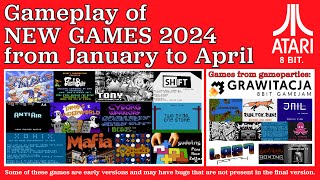 Gameplay of New 8 bit Atari games, January to April 2024