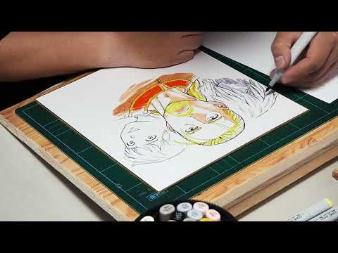 Watch Makoto Yukimura drawing Thorfinn from Vinland Saga