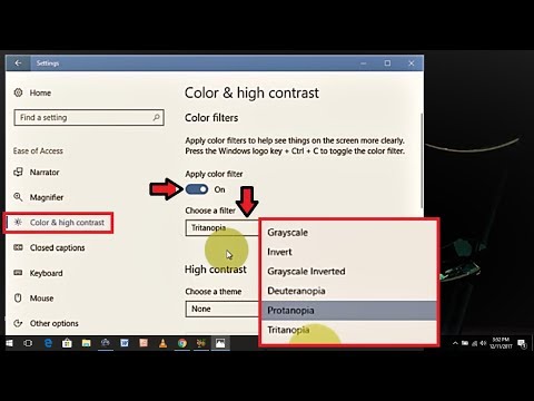 How to enable color filters in the Windows 10 Fall Creators Update