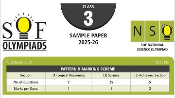 NSO Science Olympiad Class 3 Sample Paper 2025-26
