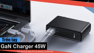 Cục sạc nhanh 45W tích hợp Pin dự phòng 10.000mAh Baseus GaN Charger 2 in 1