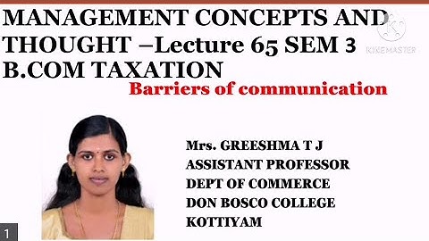 MANAGEMENT CONCEPTS AND THOUGHT (LECTURE 65)SEM 3 B.COM TAXATION