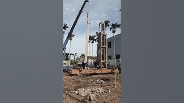 Cẩu và ép cọc bê tông #shorts