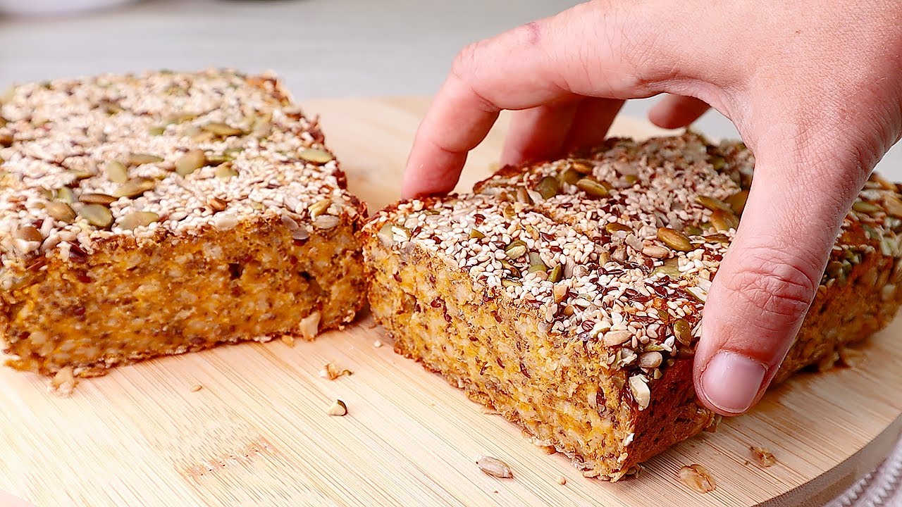 Haferflocken Kürbisbrot, glutenfrei, zuckerfrei, butterfrei. Das ...