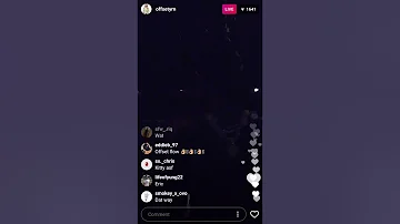 Offset of Migos in the studio recording On IG Live