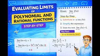 Evaluating Limits of Polynomials and Rational Functions (Step-by-Step)