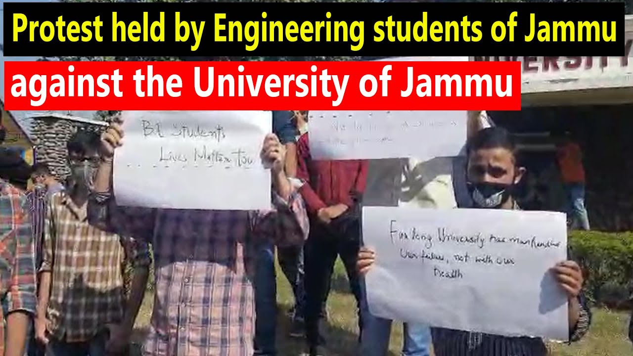 Protest held by Engineering students of Jammu against the University of ...