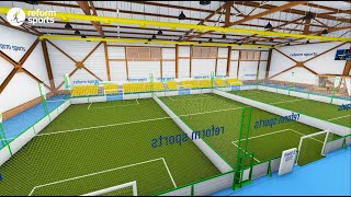 How much does it cost to build an indoor mini football field?