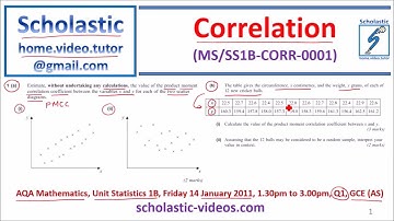 AQA Mathematics, Unit Statistics 1B, Friday 14 January 2011, 1.30pm to 3.00pm, Q1, GCE(AS)