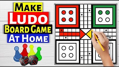 Draw Ludo Game Board : How to Make LUDO with Token and Dice at Home : Ludo Game