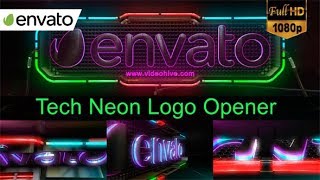 Tech Neon Logo Opener - Element 3D by gcframes | After Effects Template | Opener #Videohive