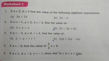 Math class 6 chapter 6 worksheet 7 dav public school ।। DAV Class 6 math chapter 6 worksheet 7