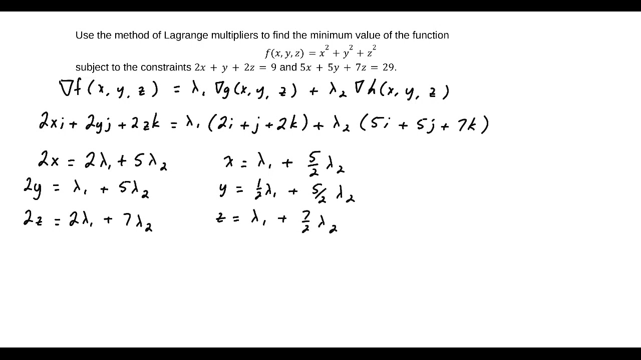 Lagrange Multipliers 