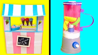 DIY ICE CREAM Cart shop and Blender Juicer From Cardboard Crafts