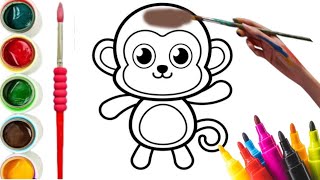 How to draw a Monkey 🐒/monkey animals drawing easy step by step