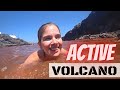 SWIMMING INSIDE AN ACTIVE VOLCANO | Hot Springs + Volcano Tour Of Santorini