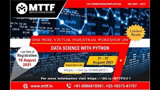 Day-2 (22-08-2021): Session-I: One Week Virtual Industrial Workshop on Data Science with Python