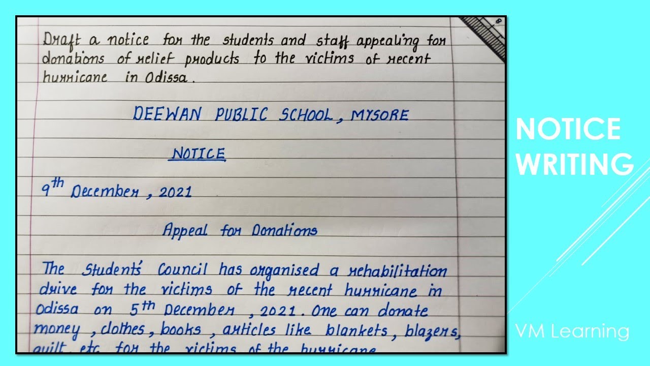 Write A Notice Informing Students About The Trekking Camp Organized By Adventure Club Notice Writing Youtube