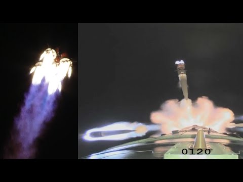 Progress MS-18 launch (on-board camera view)