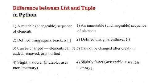 Difference Between List and Tuple in Python | interview question