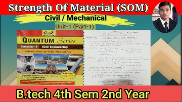 Unit-1 (part-1)Introdution to Solid mechanics(Som)|B.tech 4th sem 2nd year|Stress & Strain,KCE402