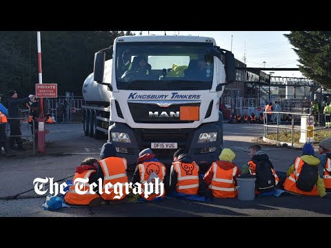 Eco protesters block ten 'critical' oil terminals on the day energy bill prices soared